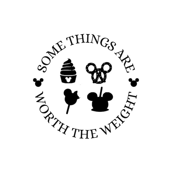 Worth the Weight // snacks // epcot shirt // wdw shirt // mickey // castle //SVG PNG PDF