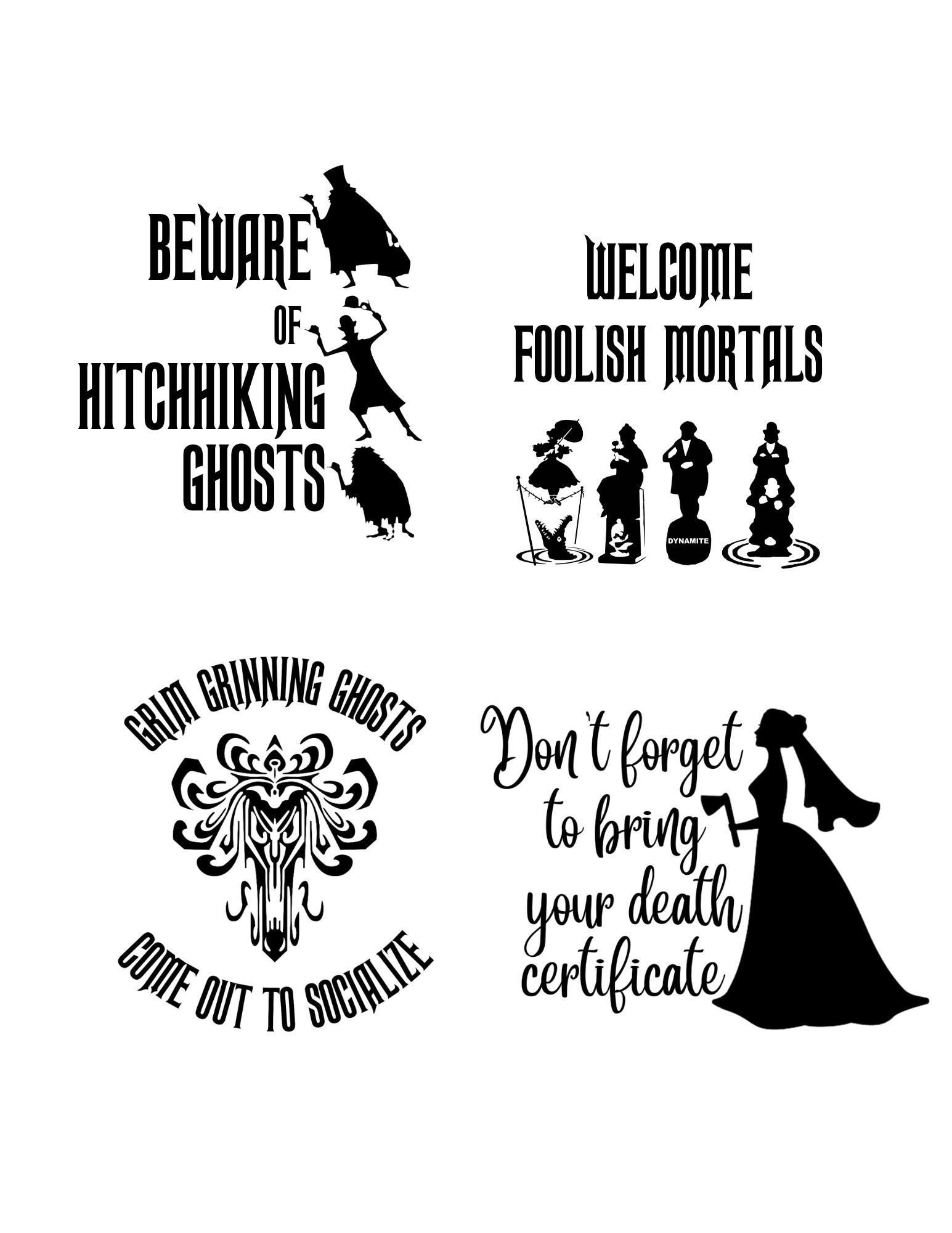 Haunted Mansion Bundle // Beware of Hitchhiking Ghosts // Constance ...