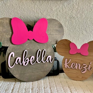 Add a Touch of Magic to Your Kids Room with our Personalized Mickey or Minnie Head Sign