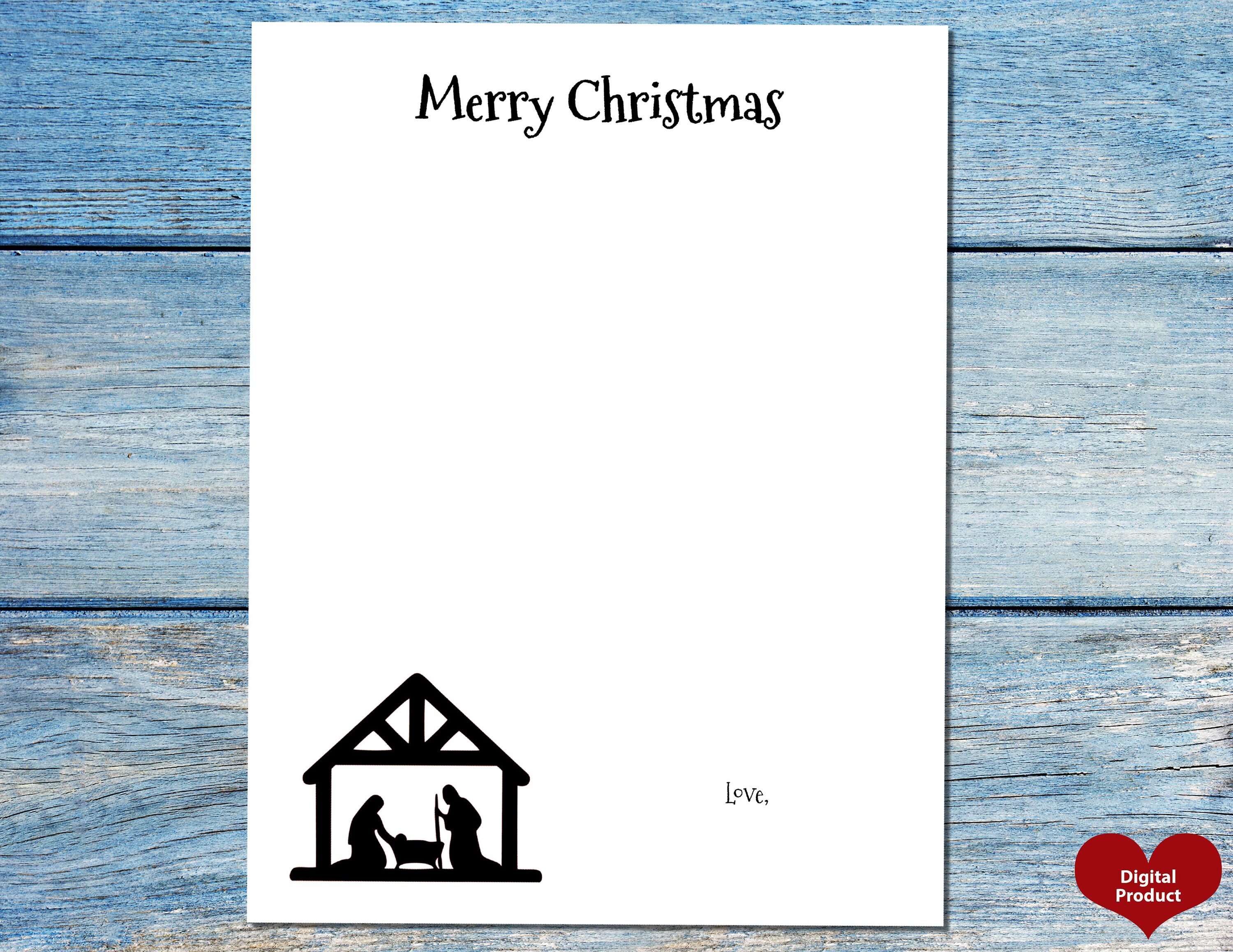 Nativity Christmas Stationary printable - Etsy