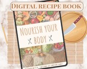 ADHD Digital Recipe Book Printable Meal Planner & Grocery List Recipe Cards Weekly Meal Planning Journal PDF GoodNotes Cookbook Easy Recipe