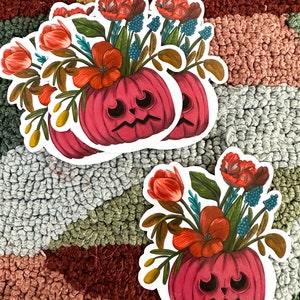 Pumpkin Vase Sticker | Art Sticker | Waterproof Sticker | Halloween Sticker