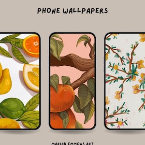 Telefon-Tapeten-Set | IOS Hintergrundbild | Ästhetisches iPhone Wallpaper Set | Iphone Tapete | Ästhetische Iphone Kunst | Blumen Blumenmuster für das Iphone