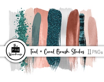 Teal And Coral Etsy