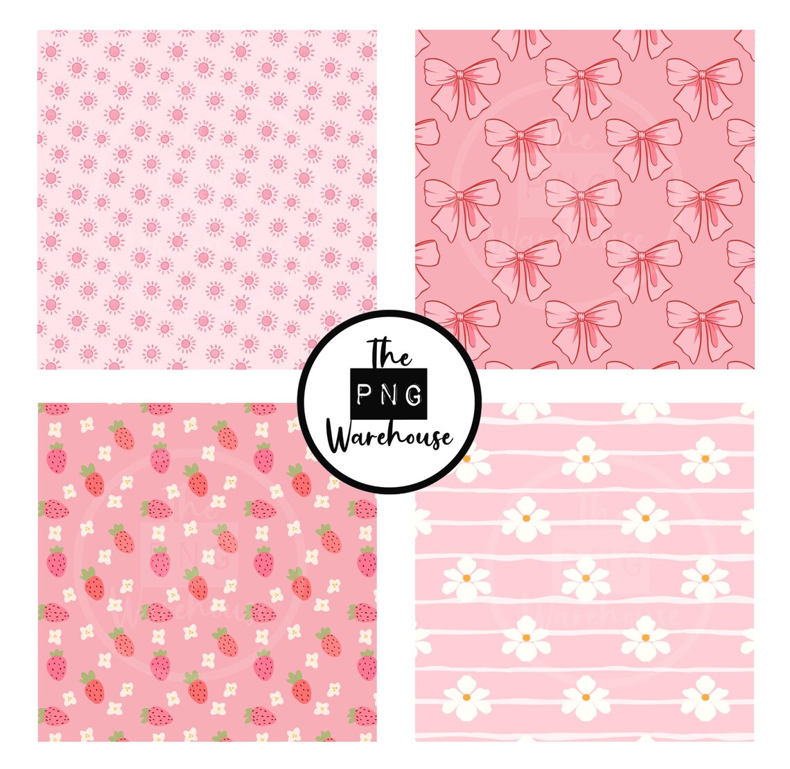STRAWBERRY SMOOTHIE Patterns - Digital Paper Pack - 12 Jpegs - Instant ...