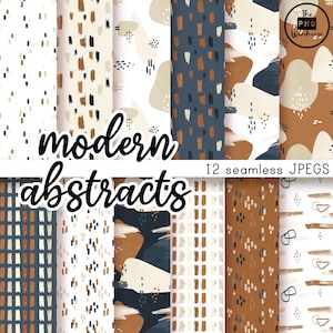 RESUMEN MODERNOS - Paquete de papel digital - 12 JPegs - descarga instantánea - 300 ppp - 12 x 12 pulgadas - patrones sin costuras fondos boho doodle