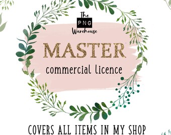 MASTER COMMERCIAL LICENSE - add on - for all items - shopwide - from thePNGwarehouse - covers 500 sales per item - across the entire shop!