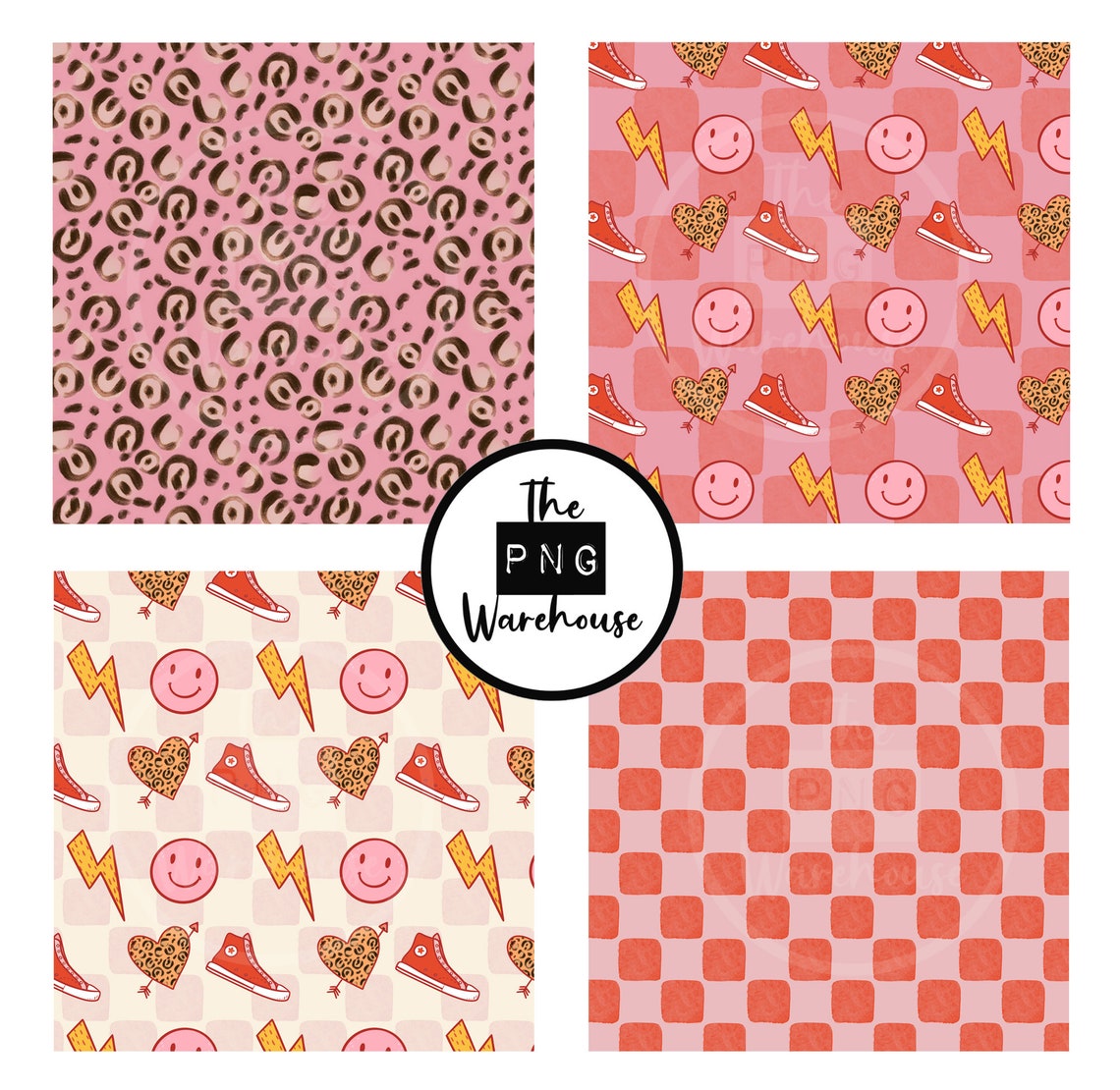 Retro Pop Punk Patterns - Digital Paper Pack - 12 Jpegs - Instant ...