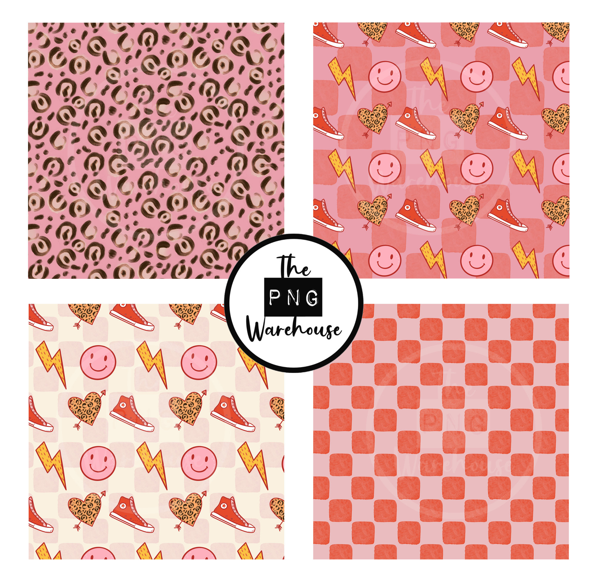 Retro Pop Punk Patterns - Digital Paper Pack - 12 Jpegs - Instant ...