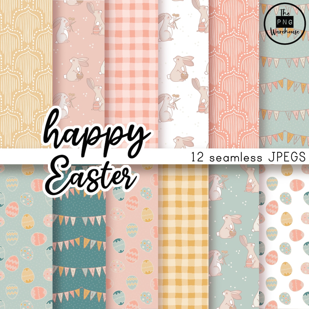 HAPPY EASTER Patterns- Digital Paper Pack - 14 Jpegs - Instant Download ...