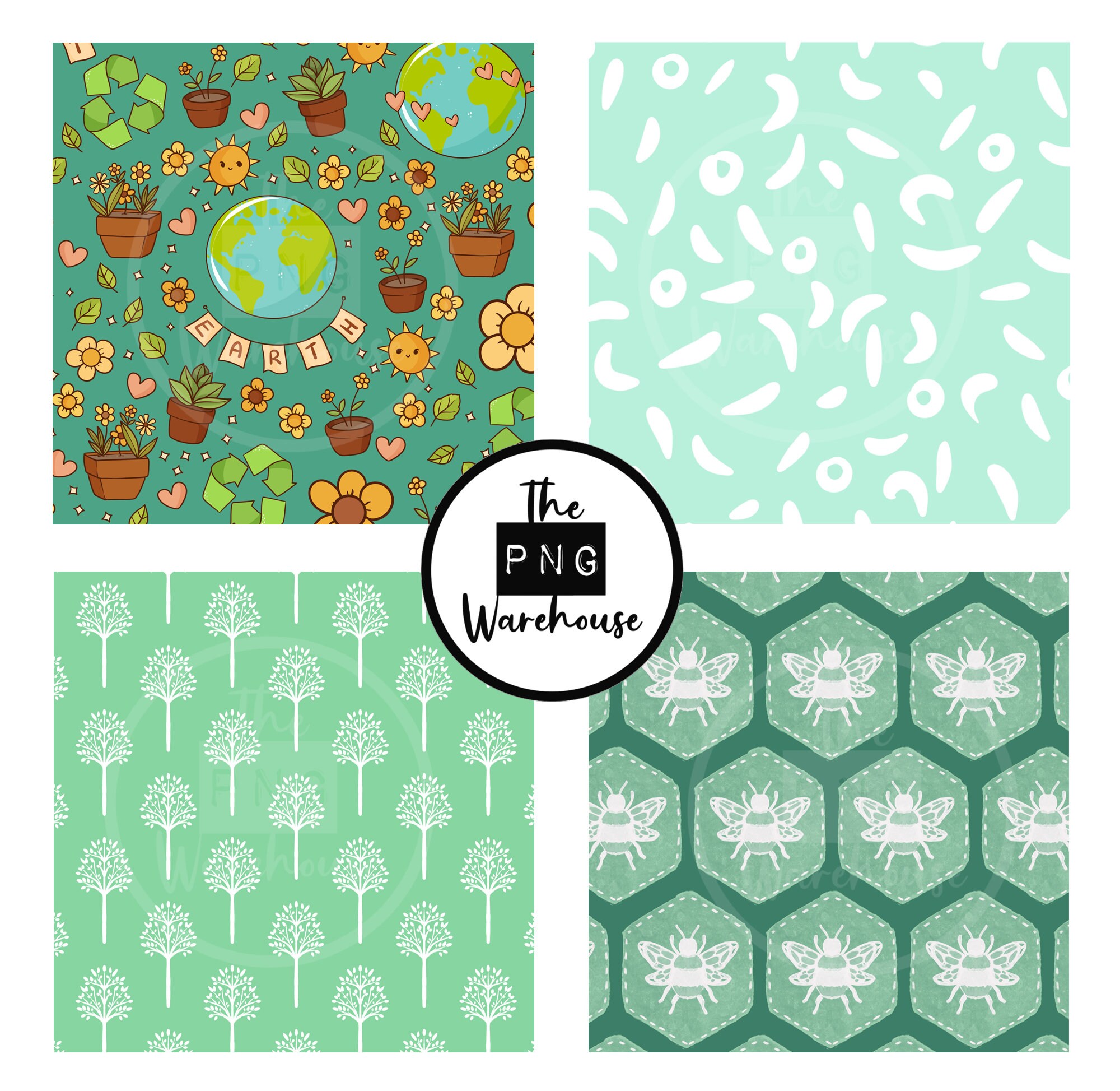 Earth Day Patterns - Digital Paper Pack - 12 Jpegs - Instant Download ...