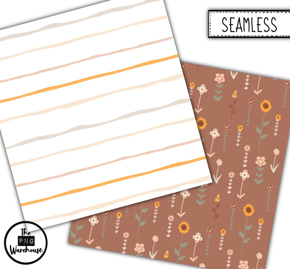 BOHO FLOWERS - Digital Paper Pack - 12 Jpegs - Instant Download ...