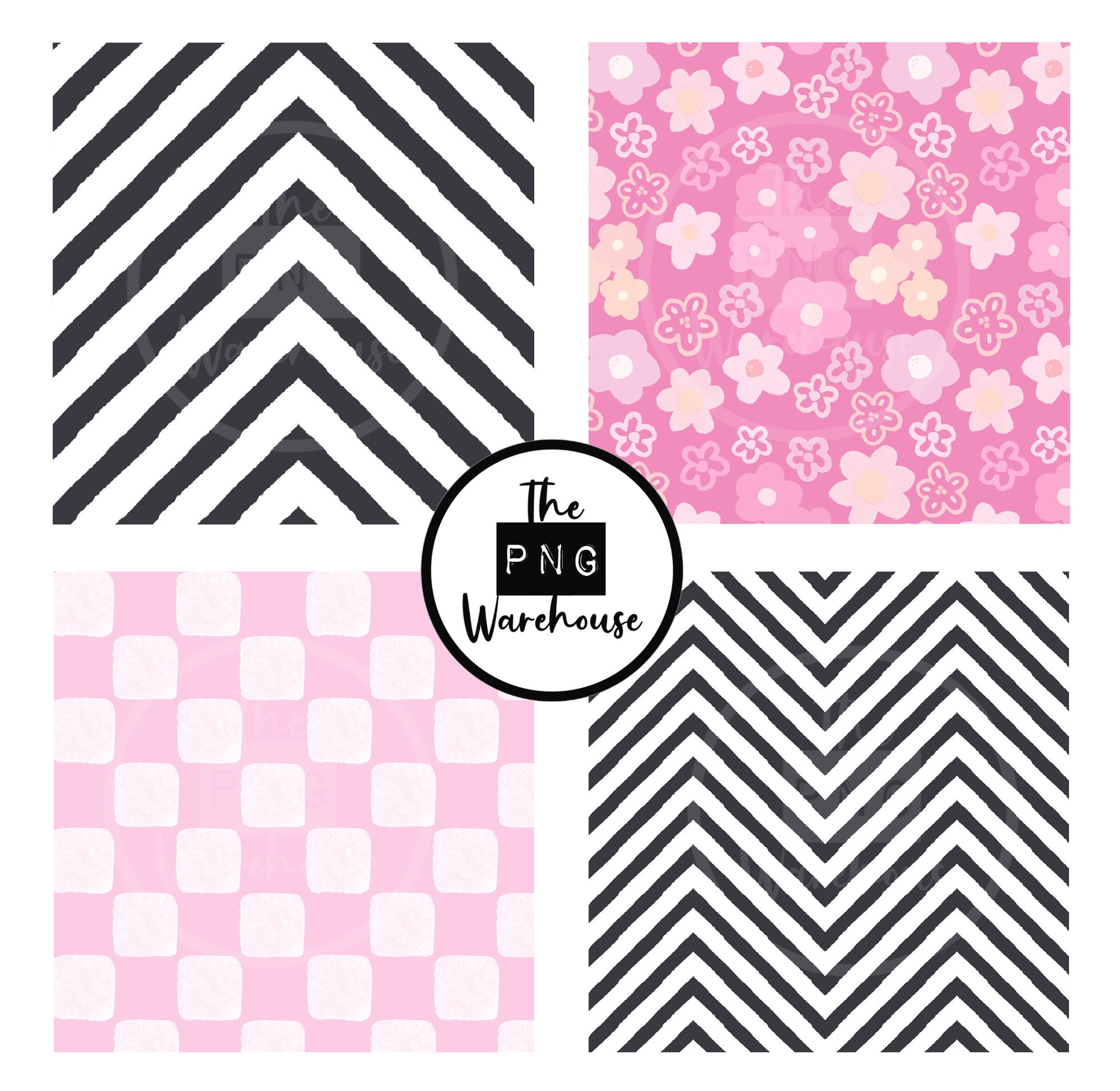 Hot PINK Inspired Patterns - Digital Paper Pack - 12 Jpegs - Instant ...