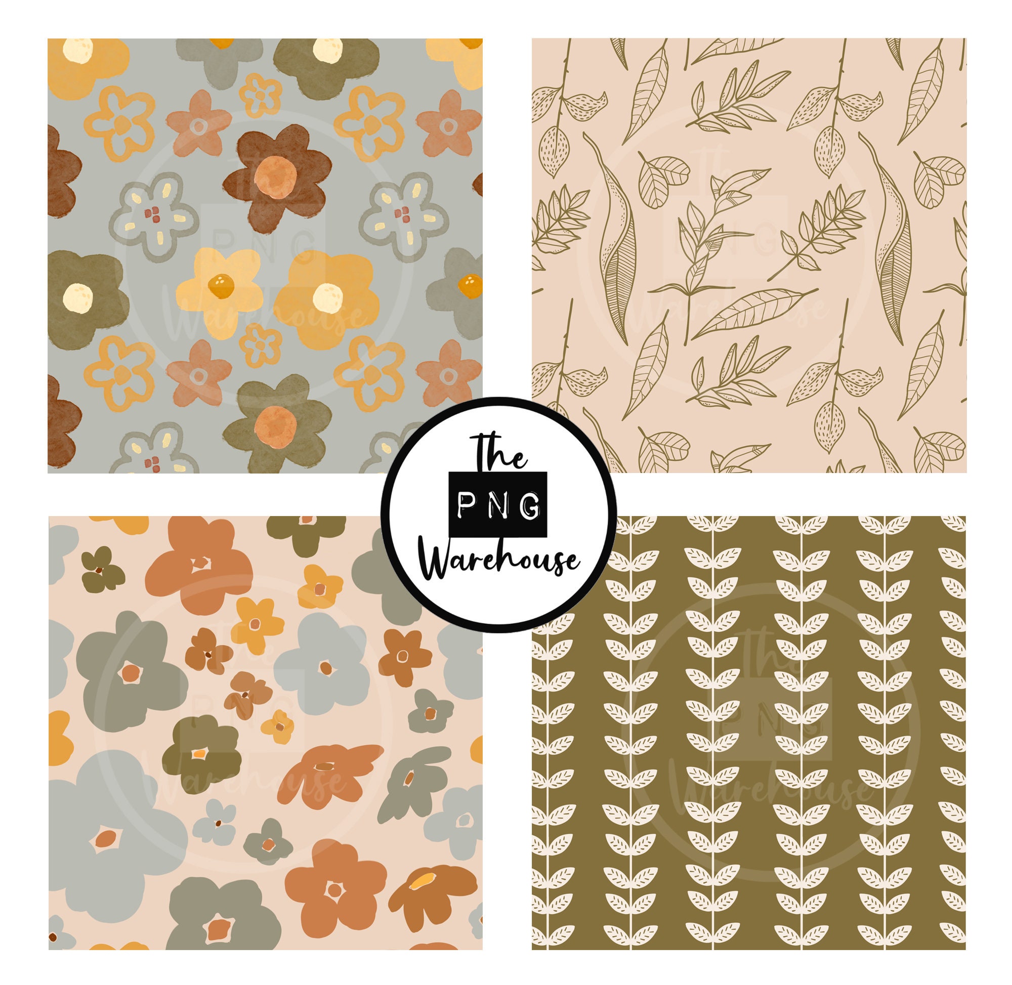 RETRO BOHO Patterns - Digital Paper Pack - 12 Jpegs - Instant Download ...