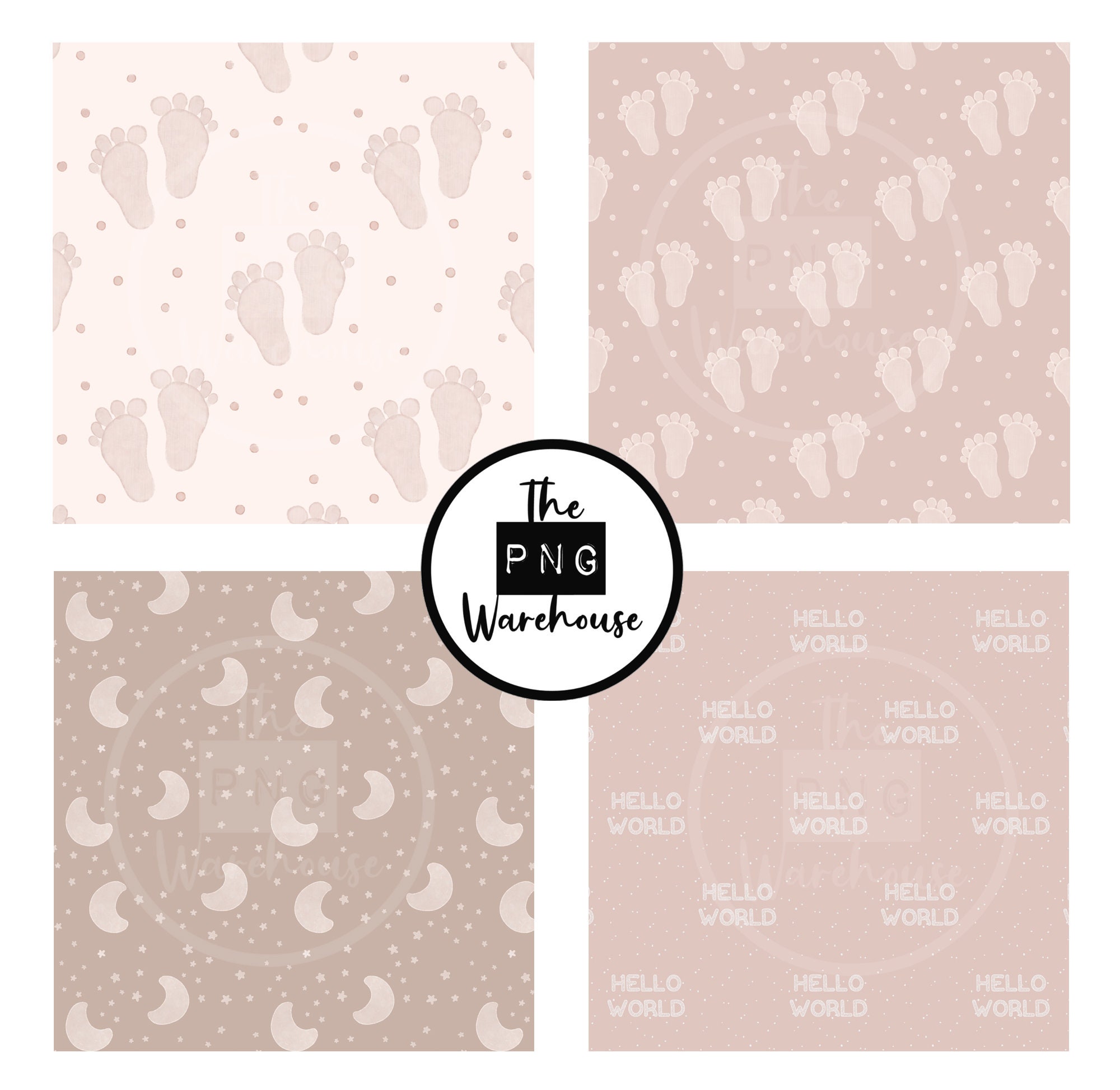 NEUTRAL BABY SHOWER - Digital Paper Pack - 12 Jpegs