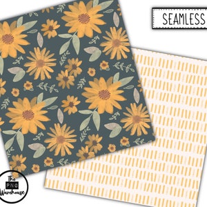 SUNFLOWERS - Digital Paper Pack - 12 Jpegs - Instant Download - 300dpi ...