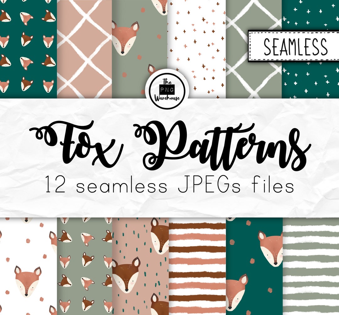 FOX SEAMLESS PATTERNS - Digital Paper Pack - 12 Jpegs - Instant ...