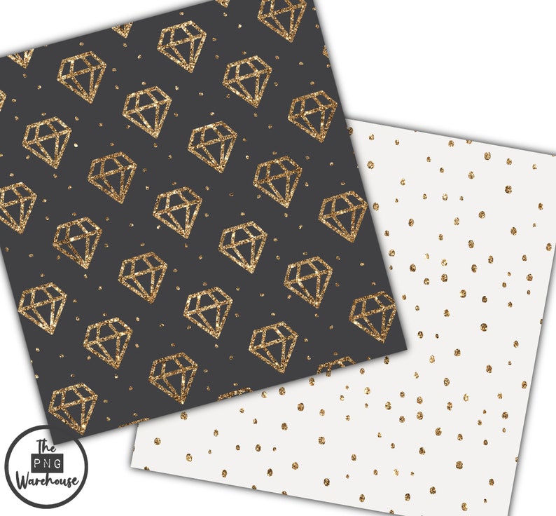 gold grey glitter sparkle patterns diamonds dots 12x12 inches 300dpi Digital Paper Pack 12 JPegs GLITZ and GLAM instant download