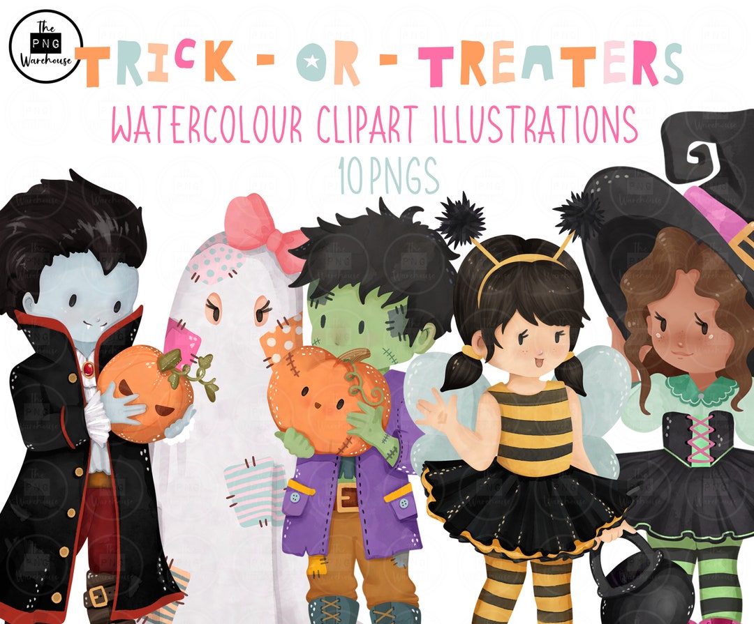 TRICK or TREATERS CLIPART - 10 Pngs - Instant Download - 300dpi - Clip ...