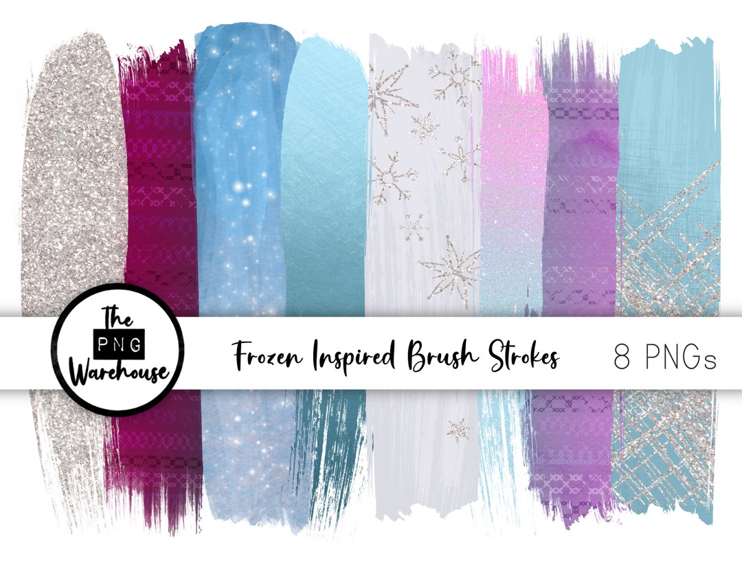 FROZEN BRUSH STROKES - 8 Png Clip Art Designs - Instant Download 300 ...