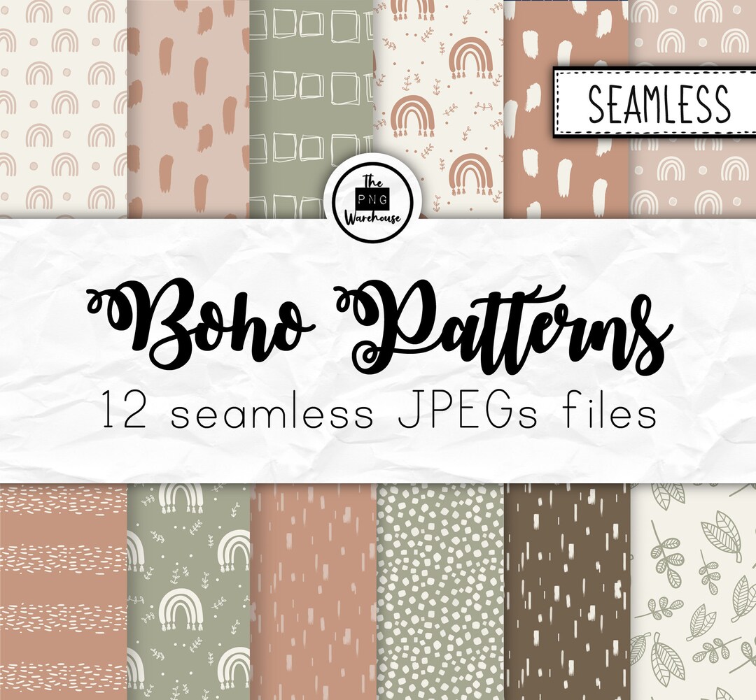 BOHO PATTERNS - Digital Paper Pack - 12 Jpegs - Instant Download ...