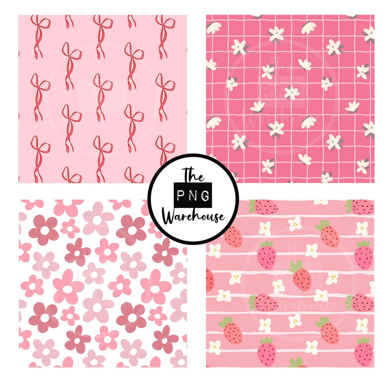 STRAWBERRY SMOOTHIE Patterns - Digital Paper Pack - 12 Jpegs - Instant ...