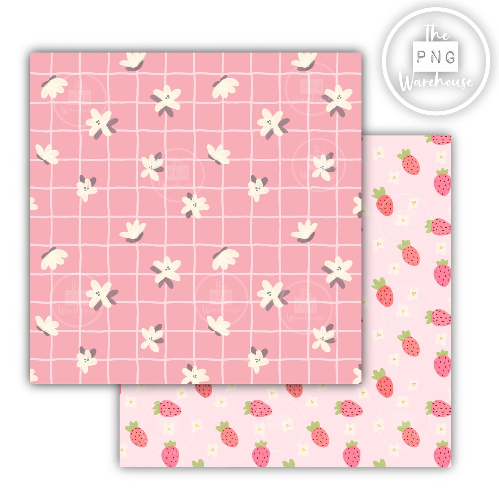 STRAWBERRY SMOOTHIE Patterns - Digital Paper Pack - 12 Jpegs - Instant ...