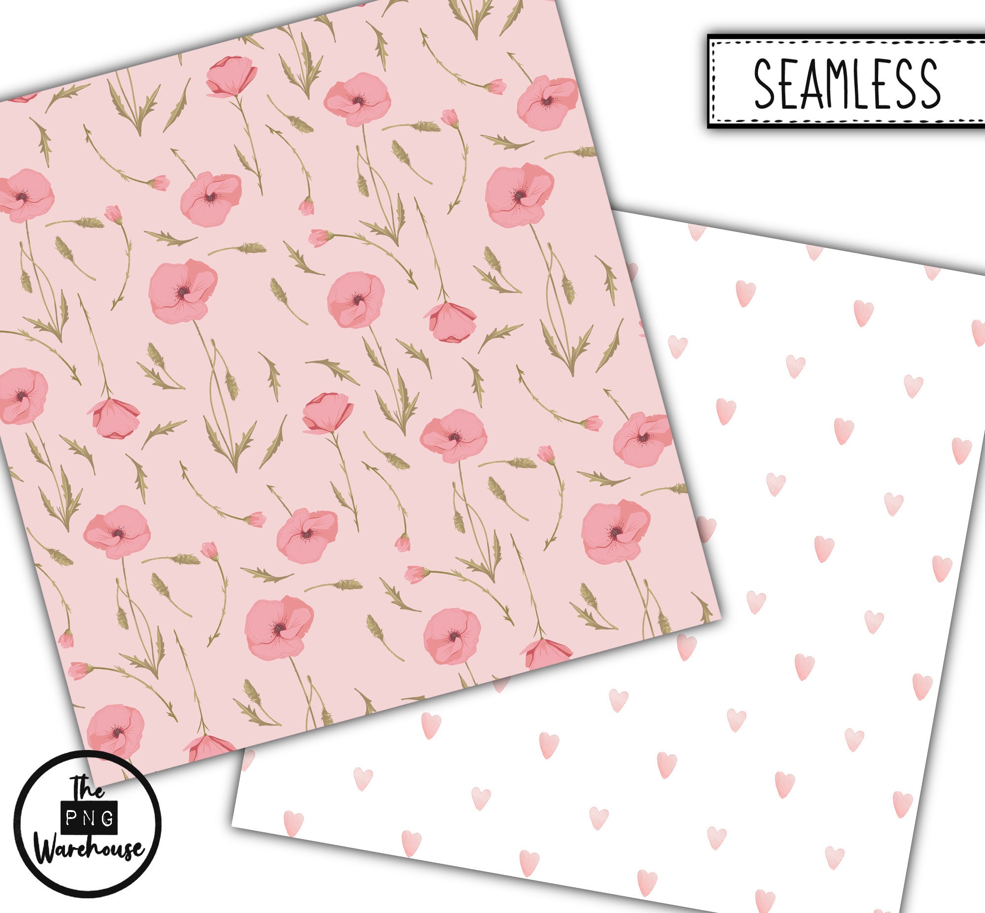 Pink Paper Patterns PINK FLORALS Patterns- Digital Paper Pack - 12 Jpegs - Instant Download ...