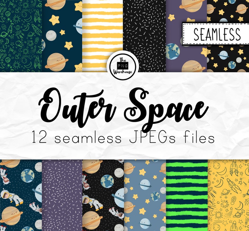 OUTER SPACE - Digital Paper Pack - 12 Jpegs - Instant Download - 300dpi ...