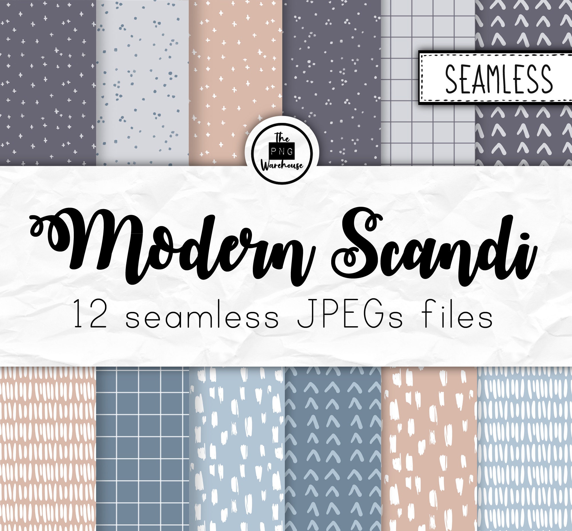 MODERN SCANDI PATTERNS Digital Paper Pack 12 Jpegs Instant - Etsy