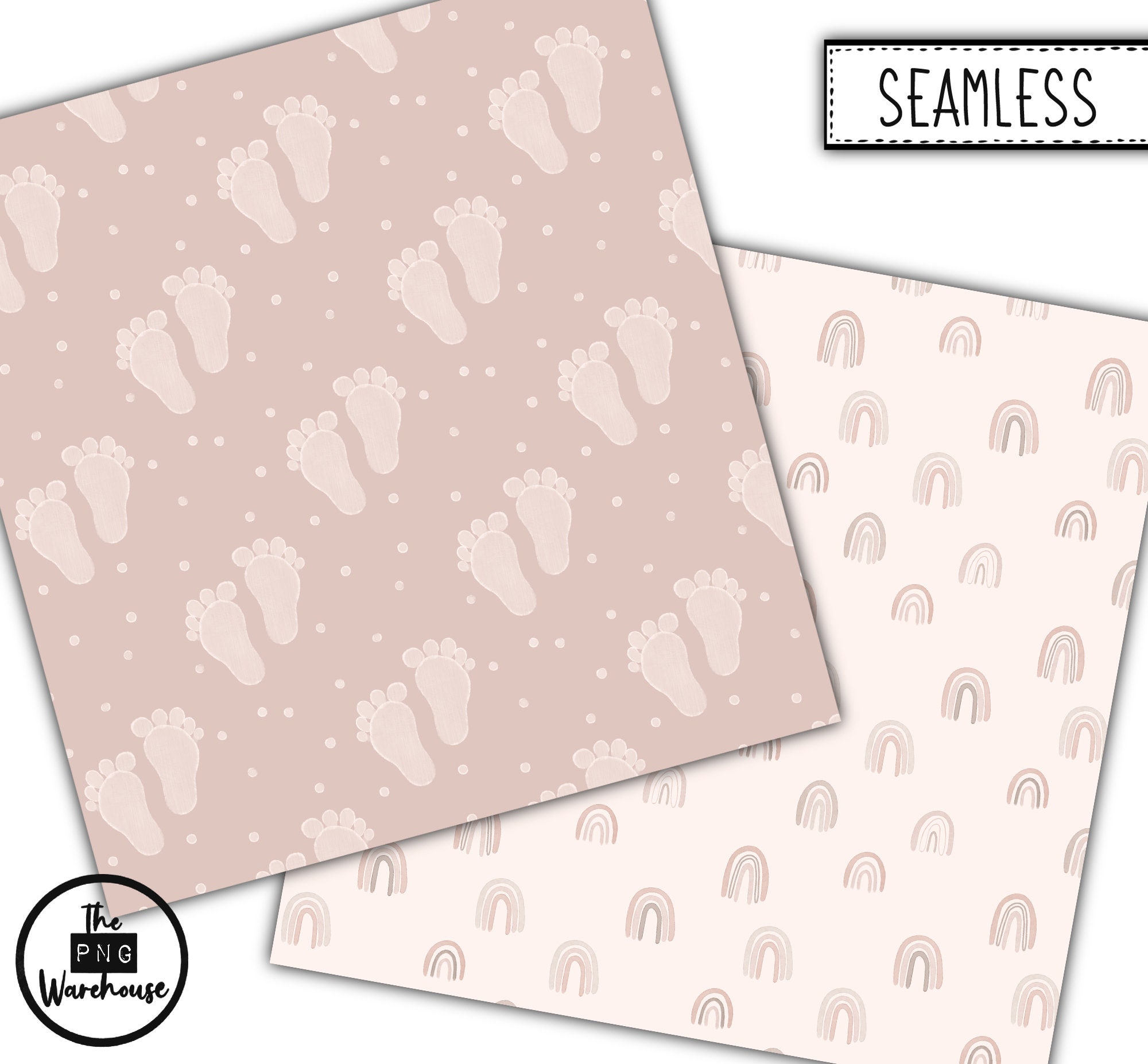 NEUTRAL BABY SHOWER - Digital Paper Pack - 12 Jpegs
