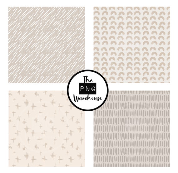 NEUTRAL PATTERNS - Seamless Pattern Pack - 12 Jpegs Instant