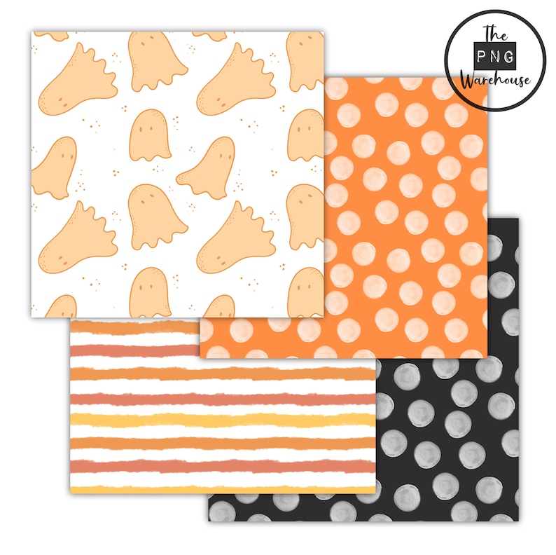 ORANGE HALLOWEEN Digital Paper Pack 12 Jpegs Instant - Etsy