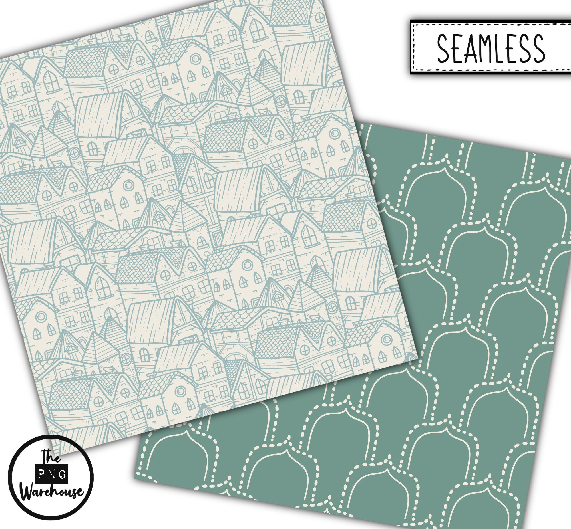 WINTER VILLAGE PATTERNS Digital Paper Pack 12 Jpegs - Etsy