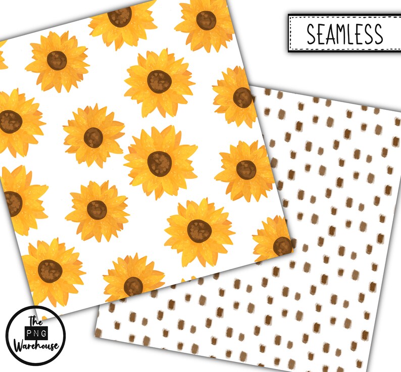 SUNFLOWERS Digital Paper Pack 12 Jpegs Instant Download - Etsy