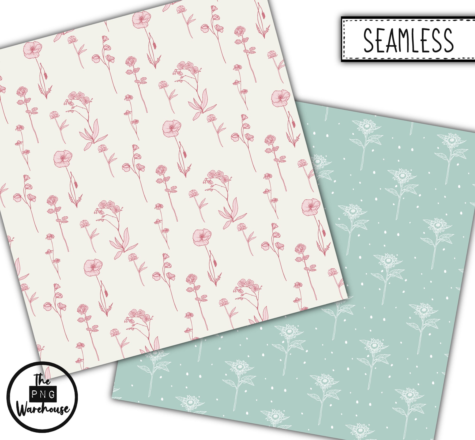 PRETTY FLORALS - Digital Paper Pack - 12 Jpegs - Instant Download ...