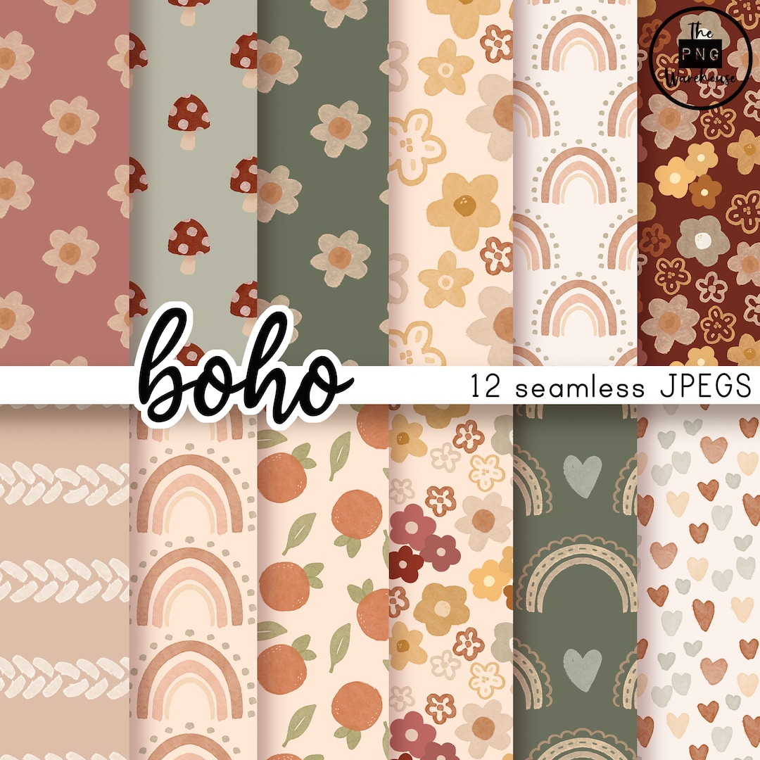 BOHO Patterns - Digital Paper Pack - 12 Jpegs - Instant Download ...