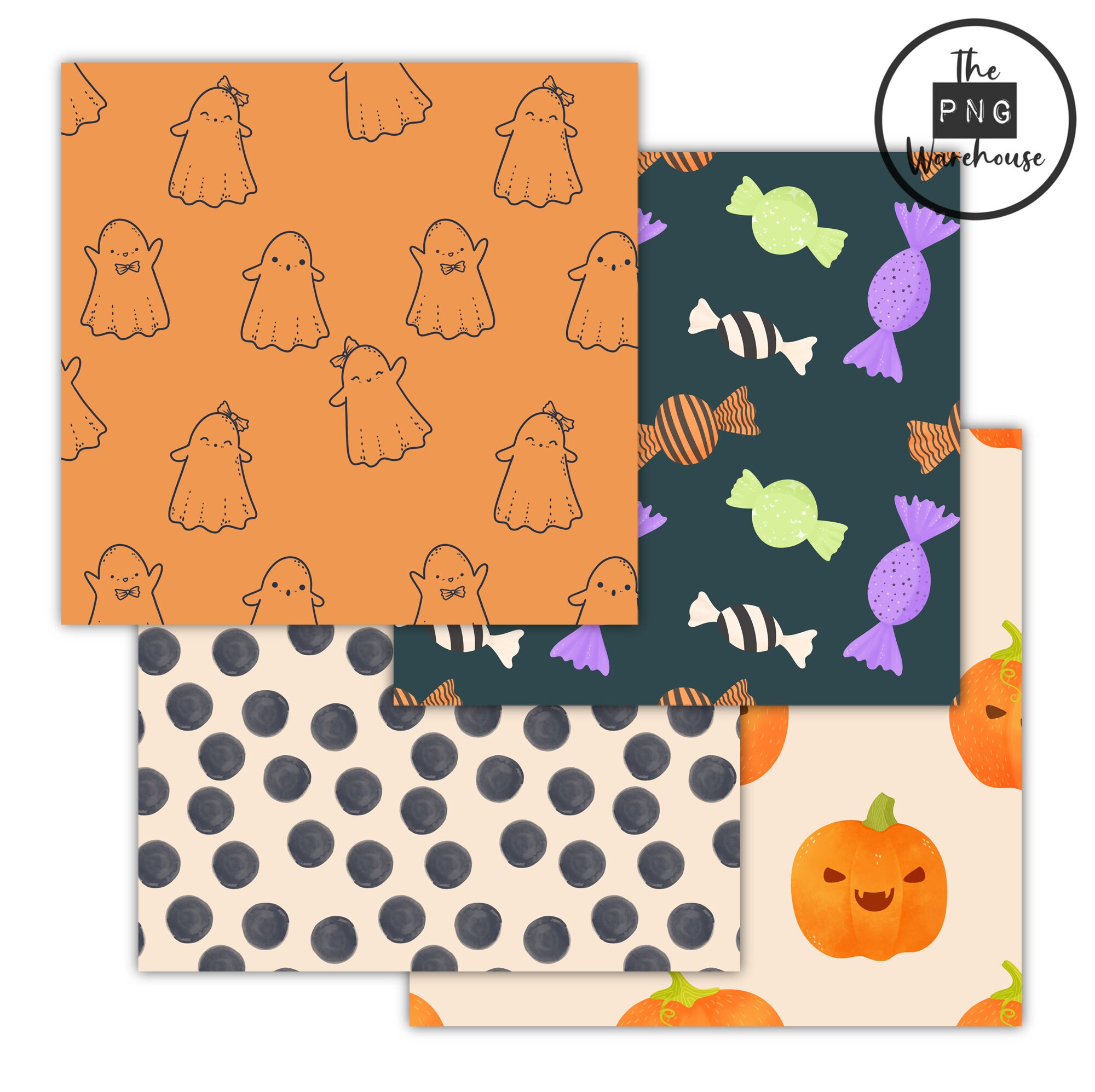 SPOOKY GHOSTS Digital Paper Pack 12 Jpegs Instant - Etsy