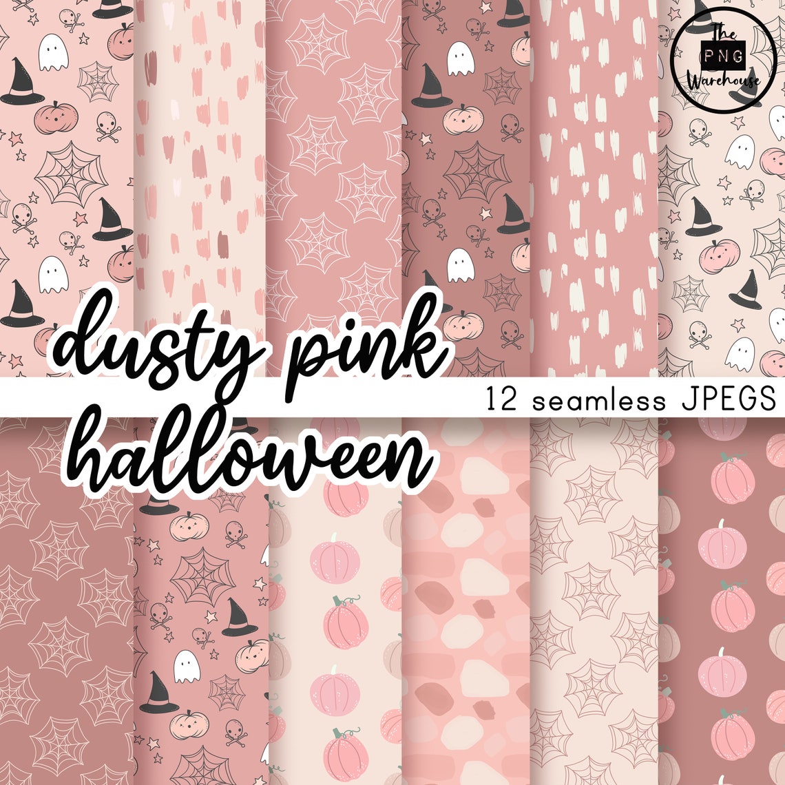PINK HALLOWEEN - Digital Paper Pack - 12 Jpegs - Instant Download ...