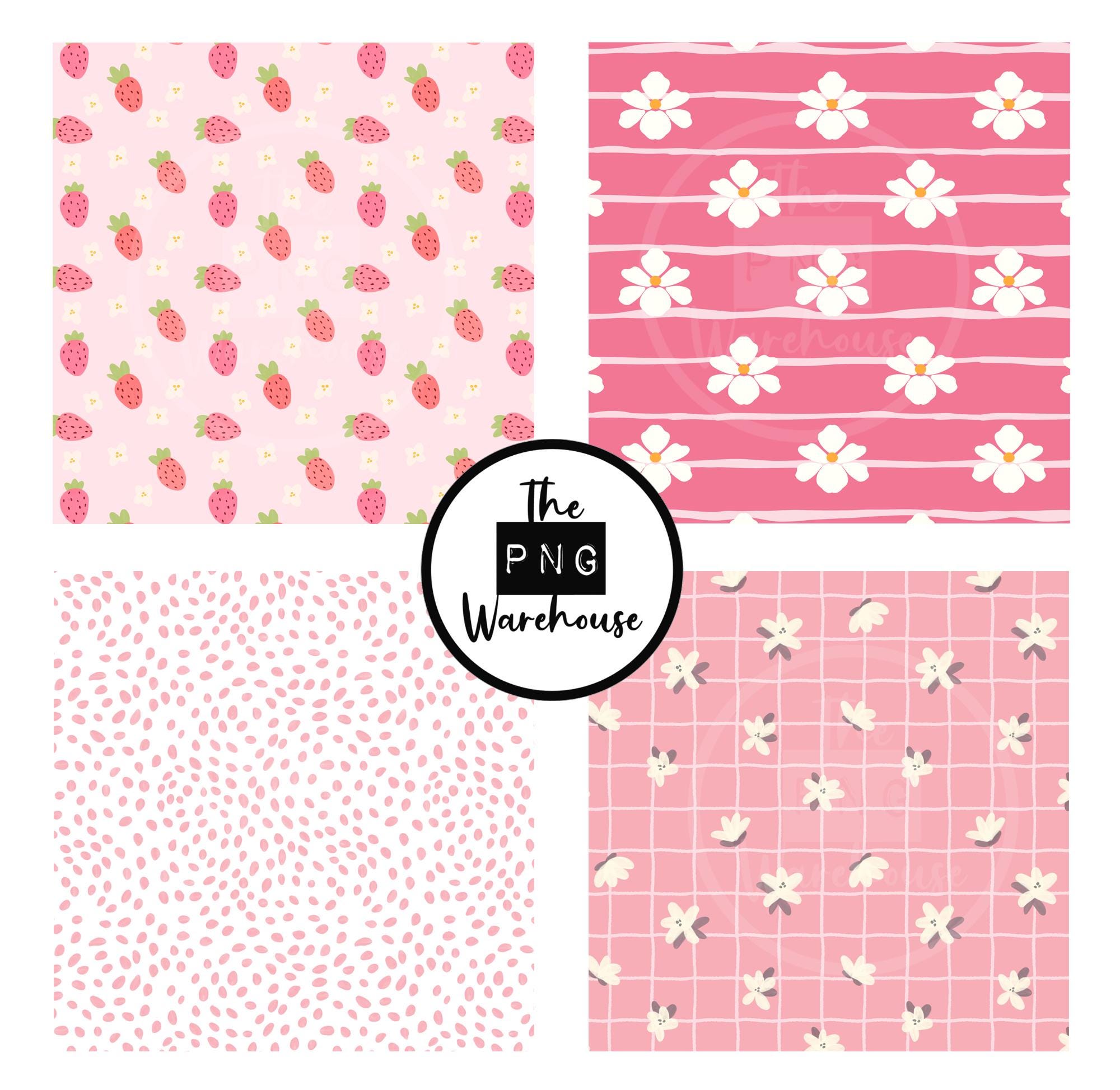 STRAWBERRY SMOOTHIE Patterns - Digital Paper Pack - 12 Jpegs - Instant ...