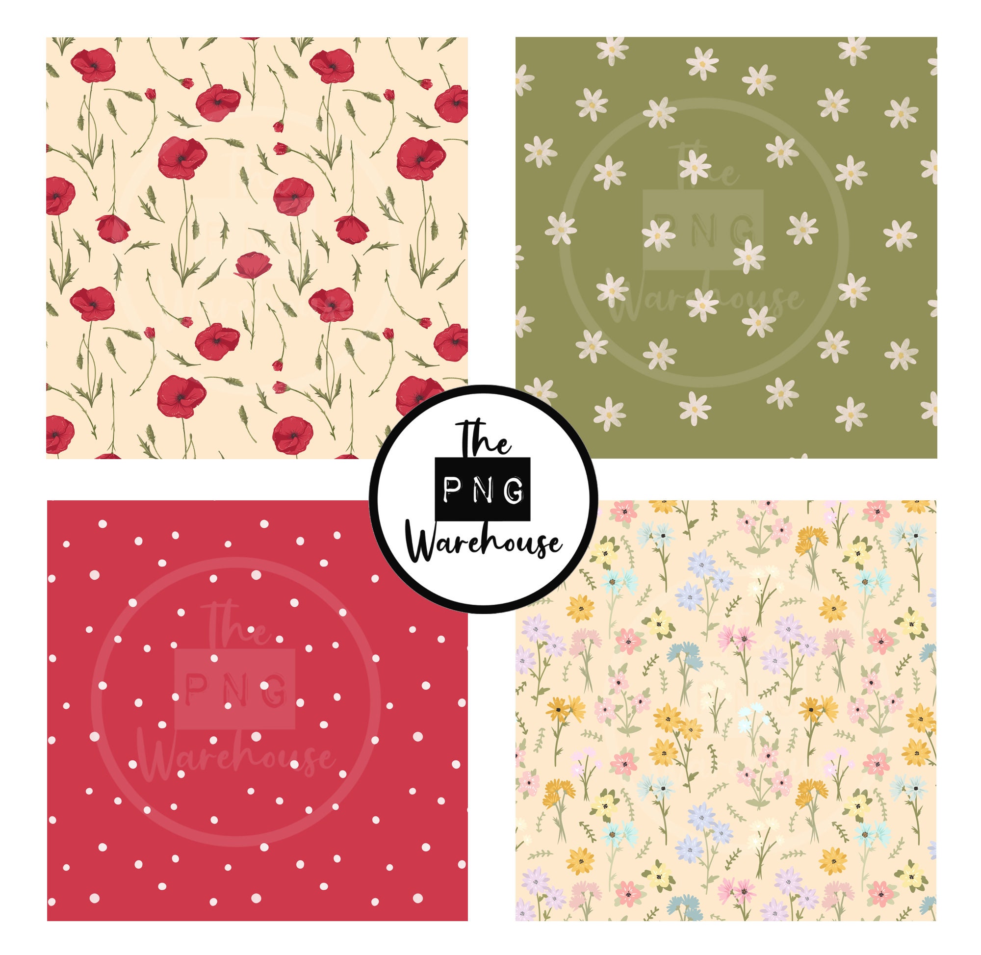 WILD FLOWERS - Digital Paper Pack - 12 Jpegs - Instant Download ...