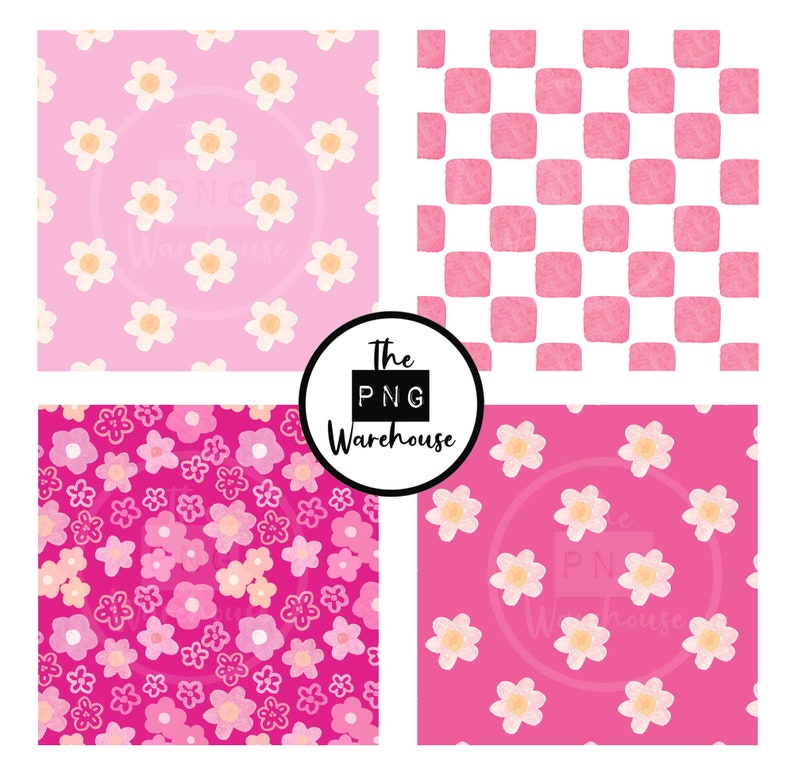 Hot PINK Inspired Patterns - Digital Paper Pack - 12 Jpegs - Instant ...