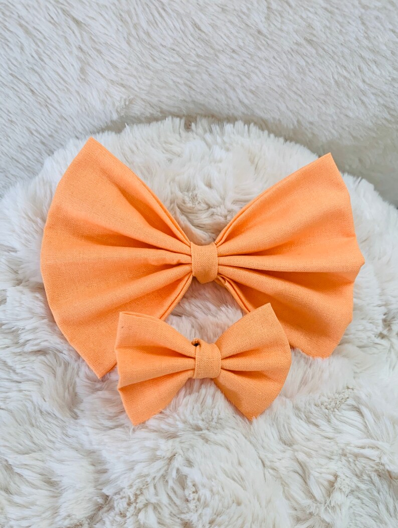 Yellow Hair Clip Pink Hair Band Bright Hair Accessories. Summer Gifts Orange Hair Bow Pastel Hair Bow Fabric Hair Bow Peach Hair Bow