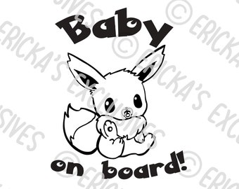 Pokemon Eevee Baby on Board Vinyl Decal