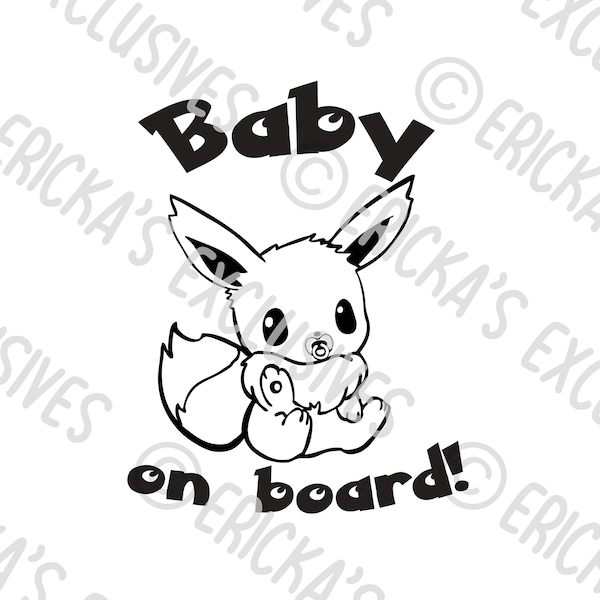 Pokemon Eevee Baby on Board Vinyl Decal
