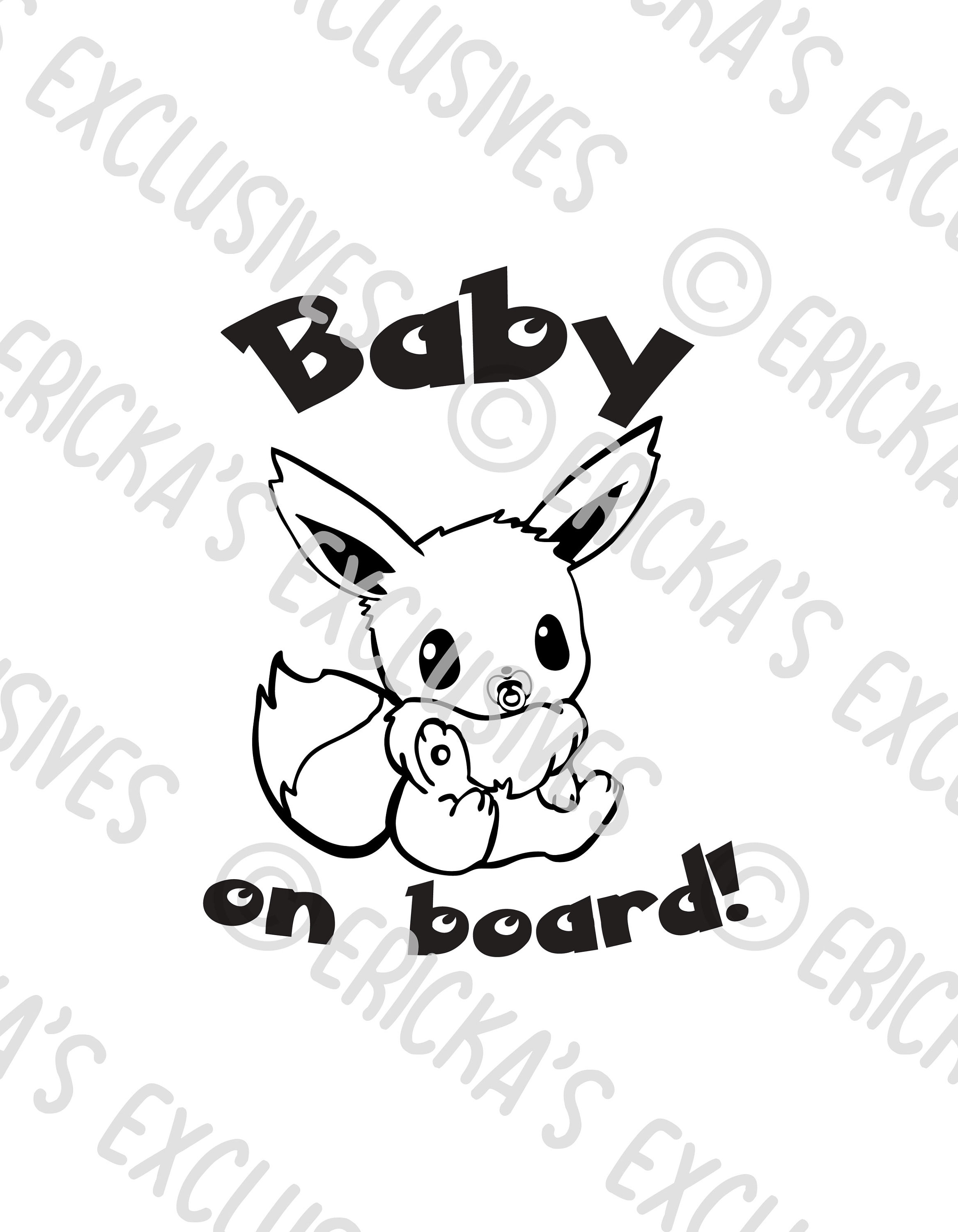 Pokemon Eevee Baby on Board Vinyl Decal Etsy