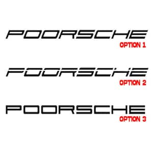 POORSCHE Vinyl Decal Porsche Parody