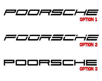 POORSCHE Vinyl Decal Porsche Parody