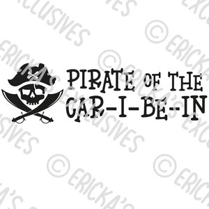 Pirate of the CAR-I-BE-IN Funny Vinyl Decal