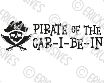 Pirate of the CAR-I-BE-IN Funny Vinyl Decal